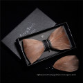 Factory Outlet 100% Hand-Made Natural Feather+PU Men′s Bow Tie Top Sale